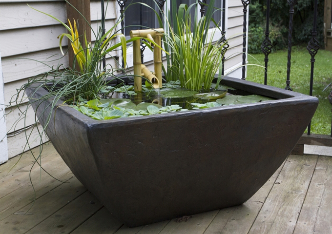 Aquascape 27" Square Textured Gray Slate Patio Pond